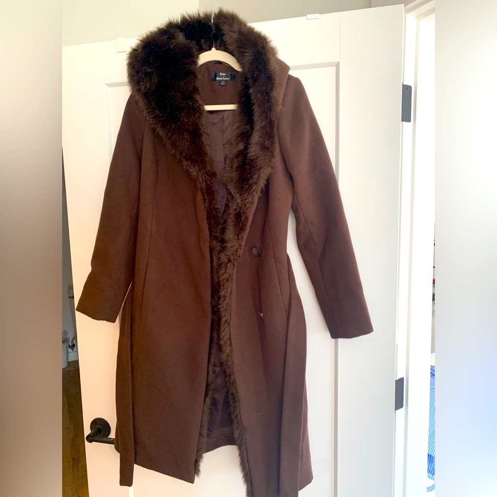 Dennis basso fur coat with hood